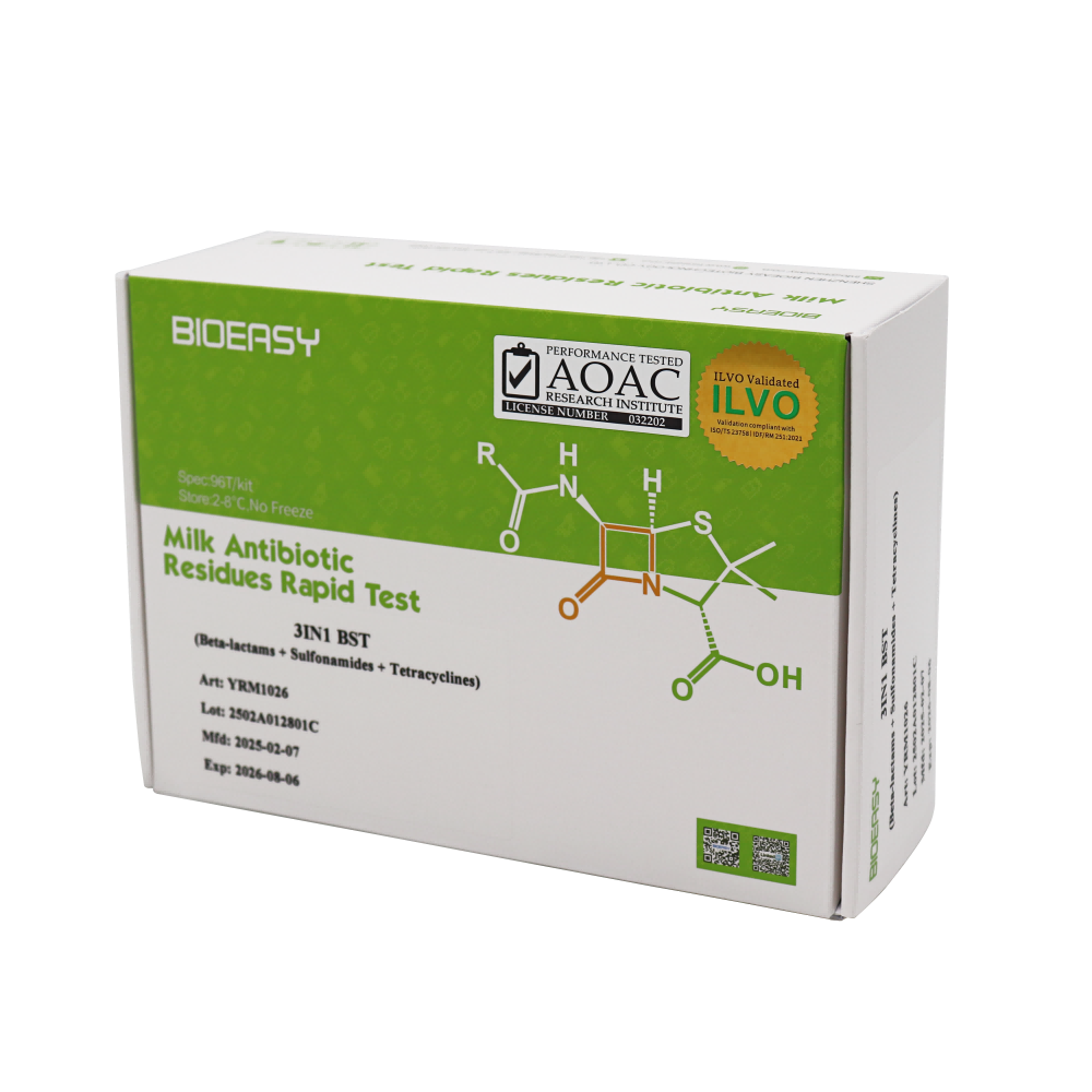 Bêta-lactames +Sulfonamides+ tétracyclines Test rapide pour le lait